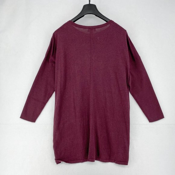 Style&Co Women Plus Boatneck Long Sleeve Seamed Tunic Pullover Sweater Berry Jam - Picture 6 of 7
